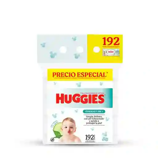 Toallitas Húmedas Huggies Cuidado 4 en 1 Desechables 192 Und