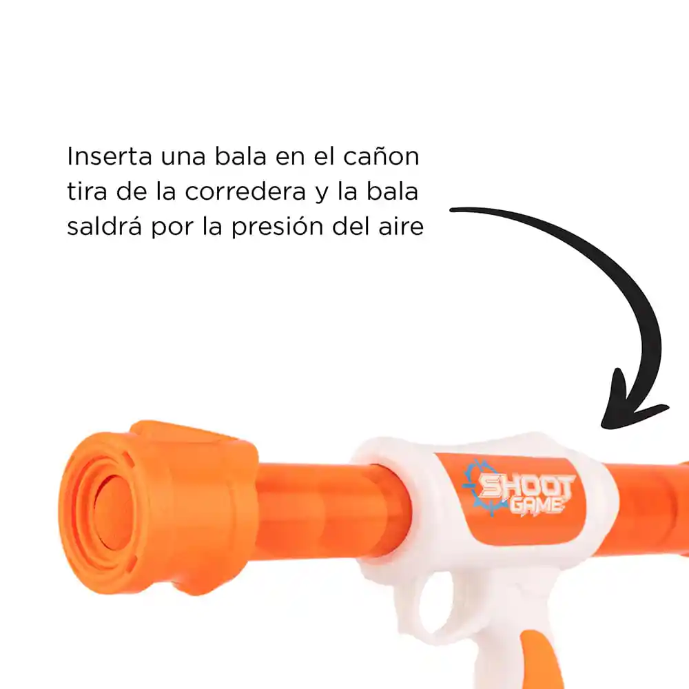 Miniso Lanzador de Pelotas Bala Suave Gris y Naranja