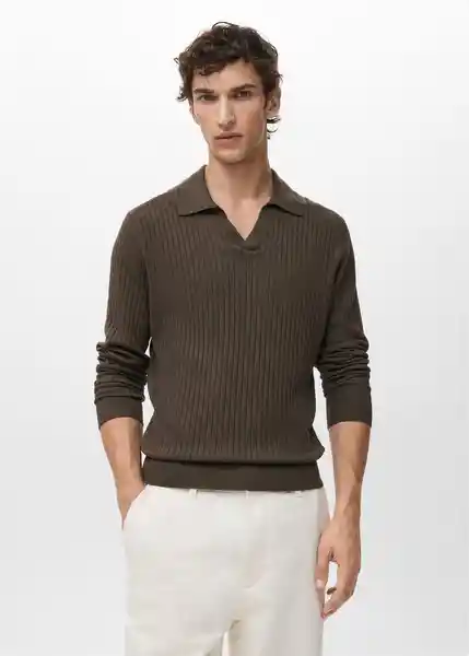 Camiseta Polo Taurus Khaki Talla M Hombre Mango