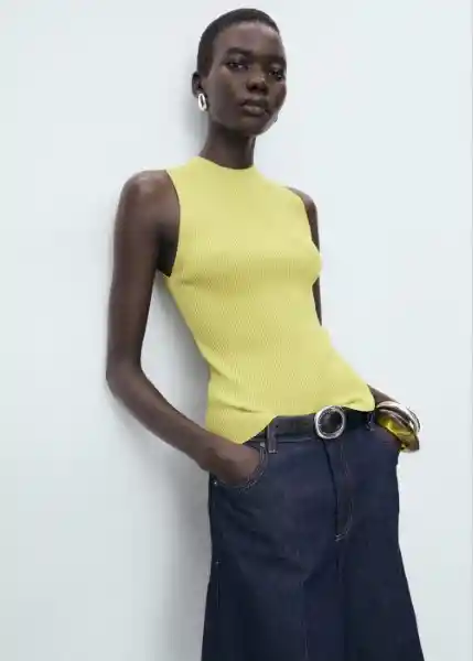 Top Albert Lima Talla XS Mujer Mango