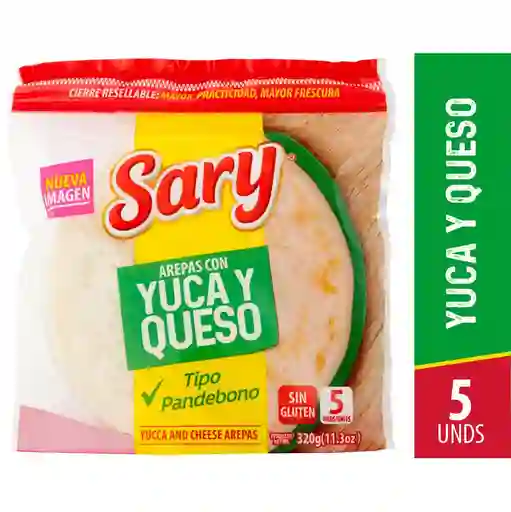Sary Arepas con Yuca y Queso sin Gluten Tipo Pandebono 