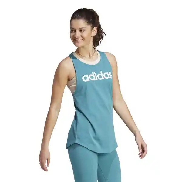 Adidas Camiseta Lin Tk Para Mujer Azul Talla XL
