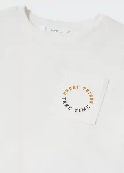Camiseta Regrets Offwhite Talla 06 Niños Mango