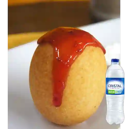 Combo Buñuelo Frutos Rojos + Cristal Sin Gas 600 ml