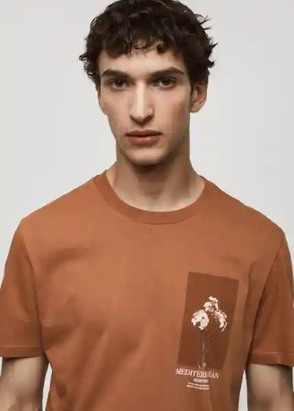 Camiseta Memories Terracota Talla XS Hombre Mango