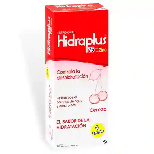 Hidraplus Polvo para Preparar Suero Oral 75 con Zinc Sabor Cereza