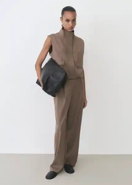 Chaleco Oliana Topo Talla M Mujer Mango