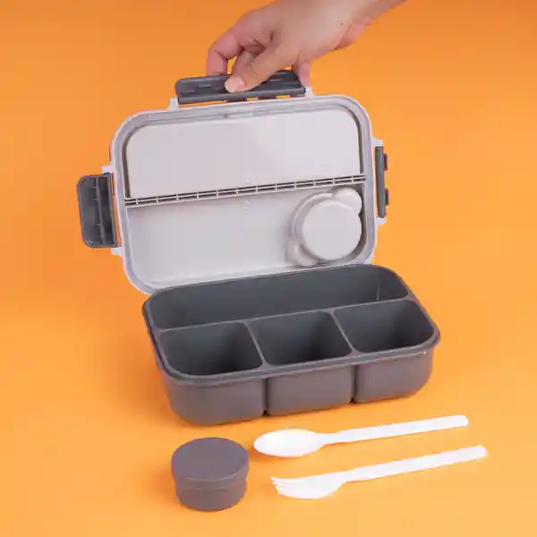 Contenedor Para Alimentos de Serie Negro y Gris Miniso