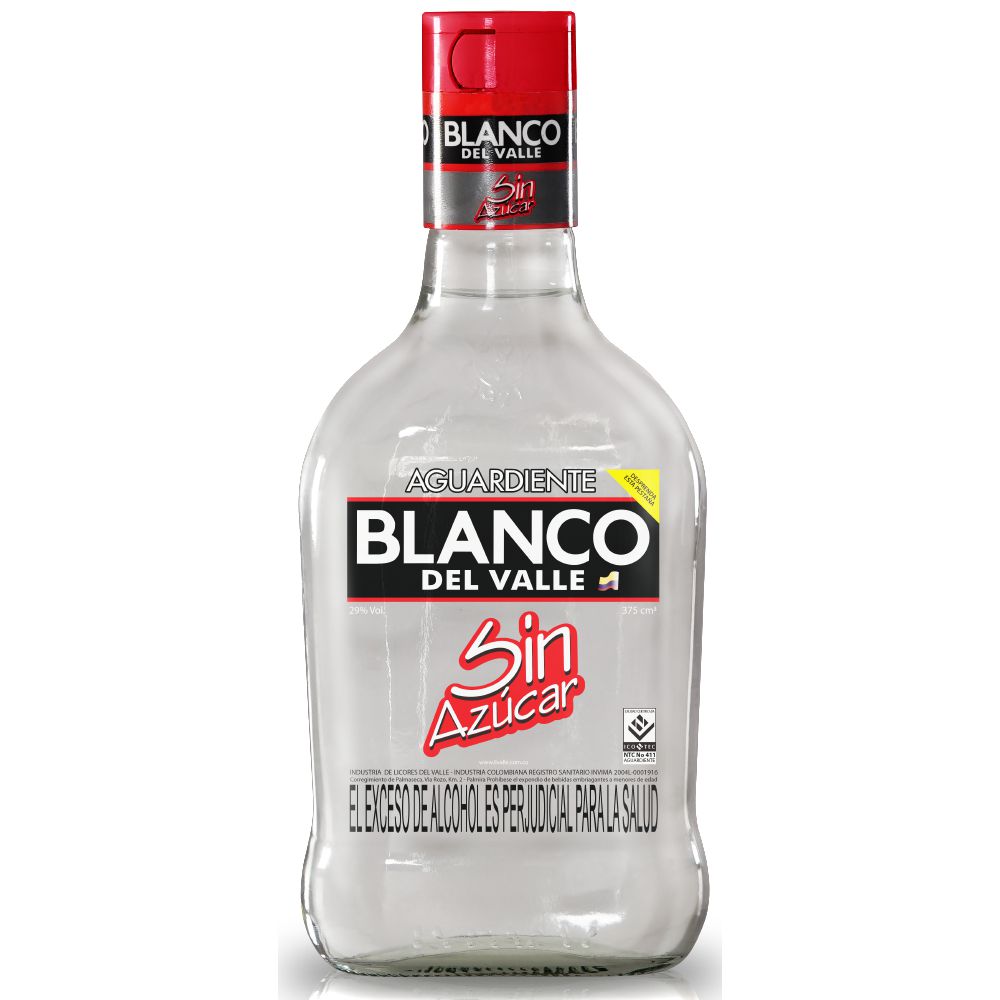 Blanco del Valle Aguardiente sin Azúcar 375 ml