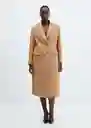 Abrigo Linda Camel Talla 26 Mujer Mango