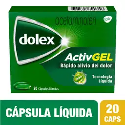 Dolex Acetaminofen Activgel Rápida Acción Doble Tecnología x 20