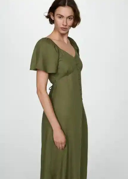 Vestido Red3 Khaki Talla Xs Mujer Mango