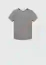 Camiseta Centeno Gris Talla S Mujer Mango