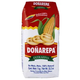 Doñarepa Harina de Maíz Blanco Extra Fina
