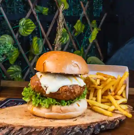 Hamburguesa Pollo Apanada