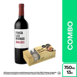 Combo Finca Las Moras Malbec + Montblanc Relleno Crema Almendras