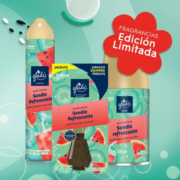 Glade Aromatizante Aerosol Edición Limitada Sandía Refrescante