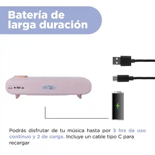 Bocina Inalámbrica Con Stereo Mod Soundbar Rosa 01 Miniso