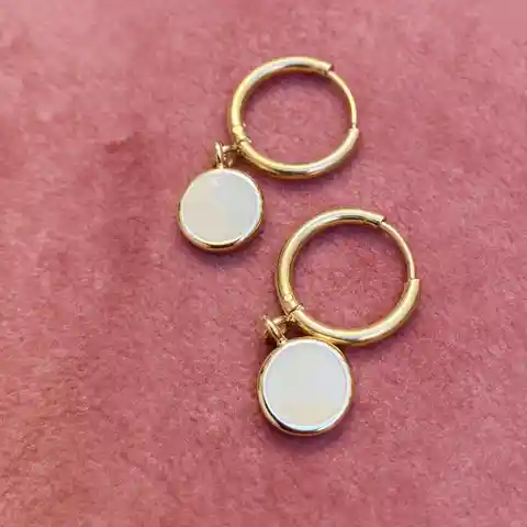 Bangle up Aretes Celest Dorado Blanco