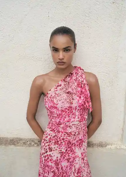 Vestido Corinne Fucsia Talla L Mujer Mango