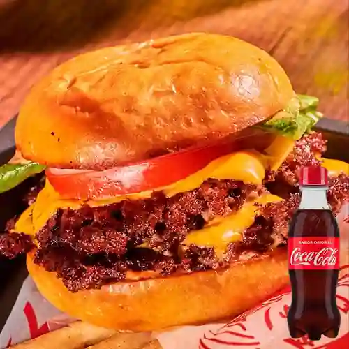 Combo Cheese Burger Doble + Coca Cola Original 250ml