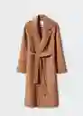 Abrigo Batin Camel Talla 28 Mujer Mango