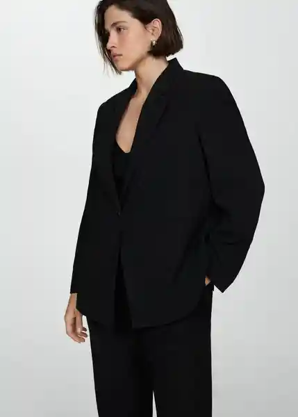 Blazer Iguana Negro Talla S Mujer Mango