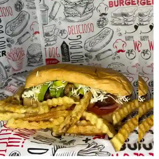 Torta al pastor + papas