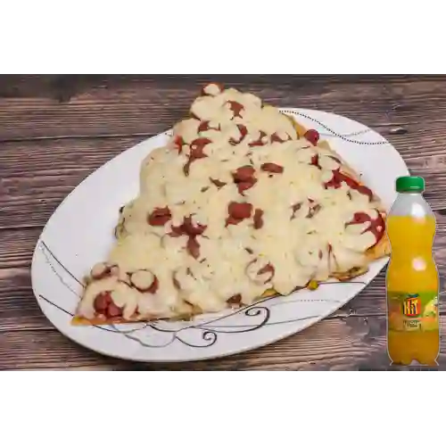 Combo Porción Pizza Carnes + Hit Naranja Piña 600ml