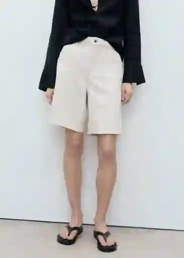 Bermuda Camilla Offwhite Talla 38 Mujer Mango