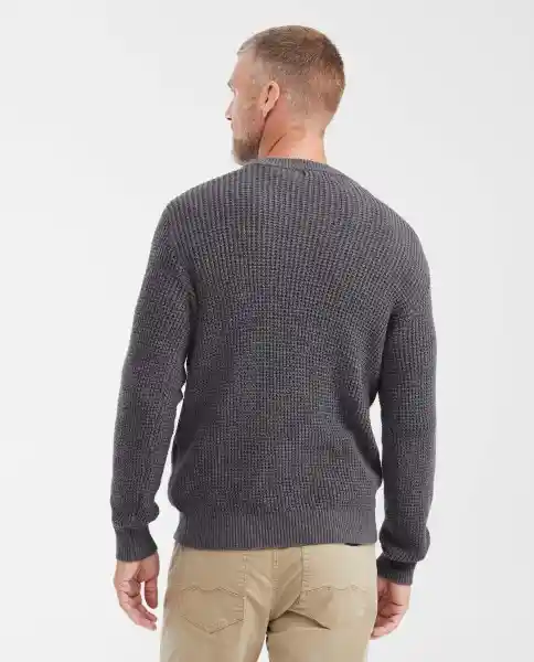Suéter Tejido Crew Neck Gris Asfalto Oscuro Talla L Chevignon