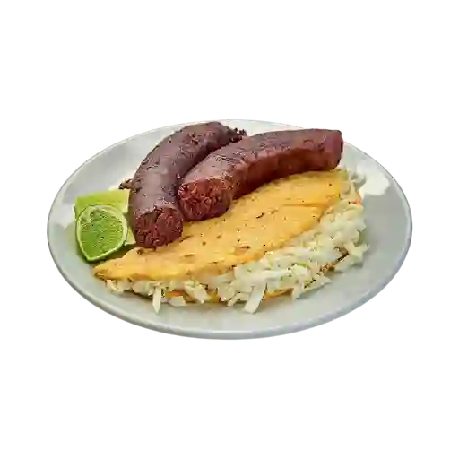 Morcilla con Arepa con Queso