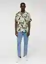 Camisa Manila-H Negro Talla M Hombre Mango