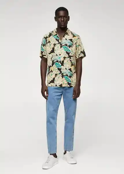 Camisa Manila-H Negro Talla M Hombre Mango