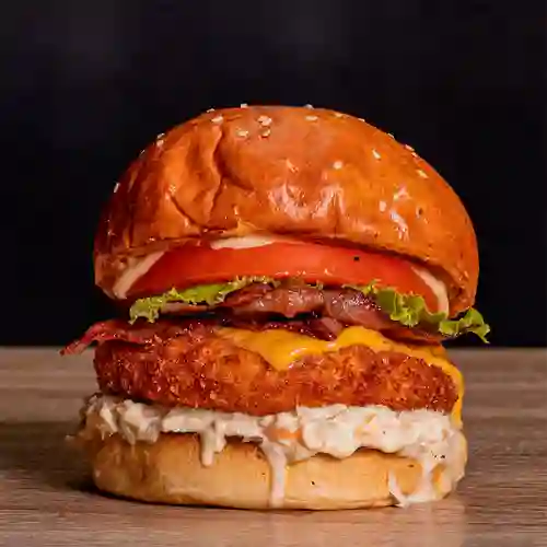 Una Hamburguesa de Pollo y Papas