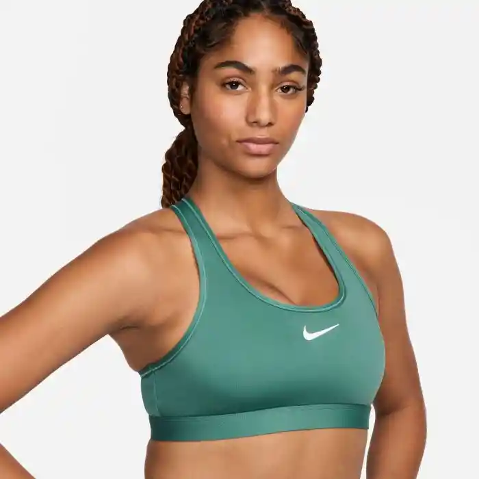 Nike Crop W Nk Swsh Med Spt Bra 223 Mujer Verde L