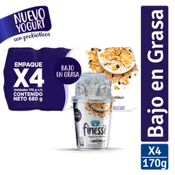 Yogurt Finesse Natural con Cereal x170g x4