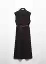 Vestido Casino Negro Talla M Mujer Mango