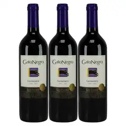 Vino Gato Negro Carmenere X750 Ml 2X3