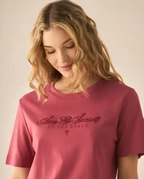 Camiseta Rosa Rubor Oscuro Talla L 103G010 Esprit