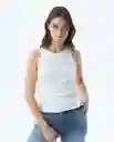 Camiseta Essential Ribbed Femenino Blanco 0 Claro XS Chevignon