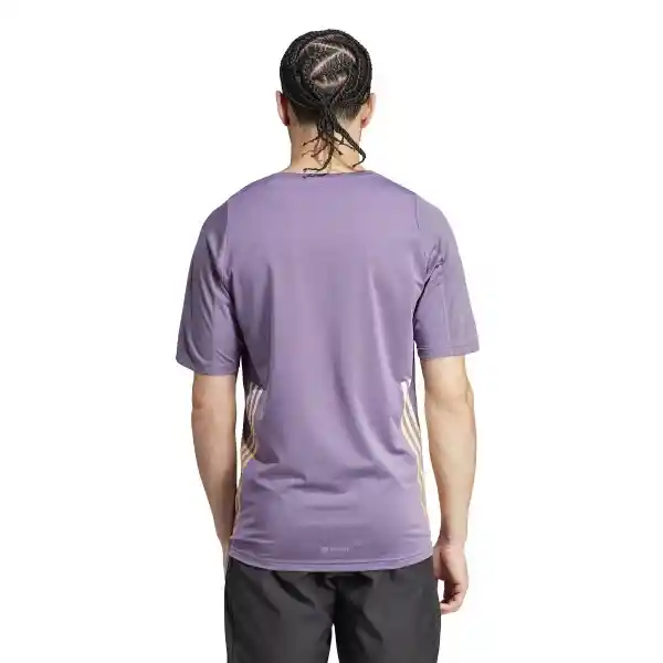 Adidas Camiseta Run Icons 3S Para Hombre Morado Talla M