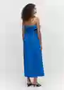 Vestido Miel5 Azul Talla S Mujer Mango