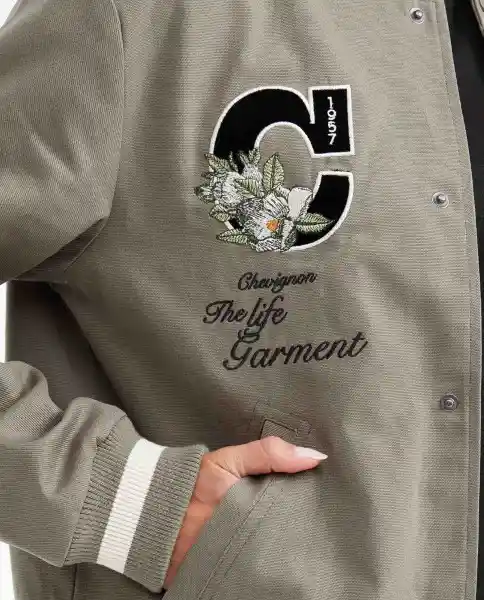 Chaqueta Bomber Embroidery Verde Cerro Oscuro Talla M Chevignon
