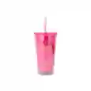 Vaso Plástico Con Pitillo Serie Harry Potter Rosa 600 mL Miniso