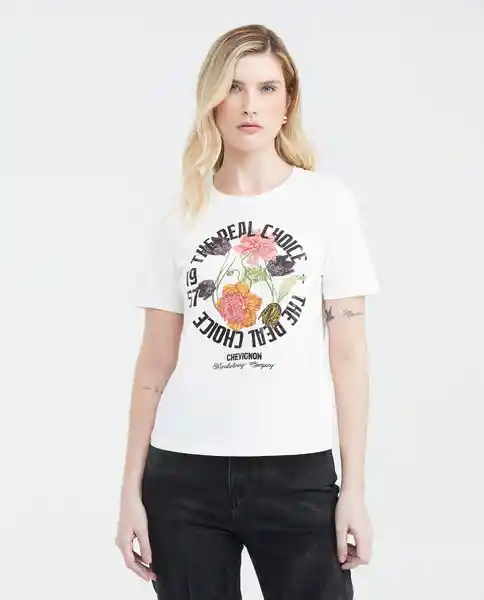 Camiseta Botanic Graphic Crudo Prístino Claro XS Chevignon