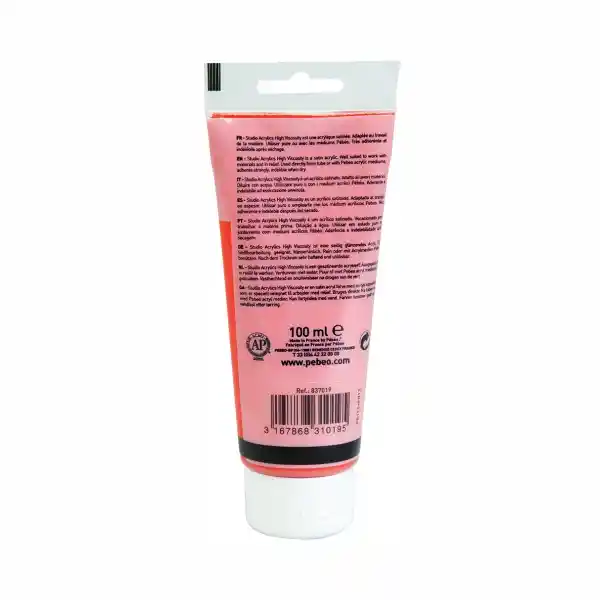 Pébéo Pintura Acrylic Studio Bermellón Trasparente 100 mL