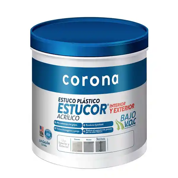 Corona Estuco Plástico Acrílico 1/4