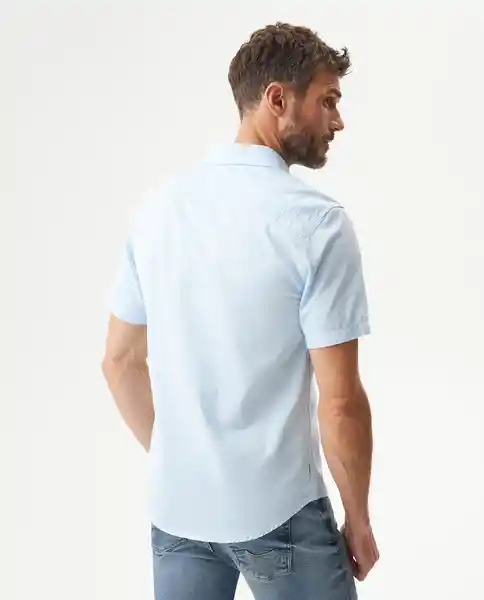 Camisa Dyed Twill Azul Ligero Claro Talla L Chevignon