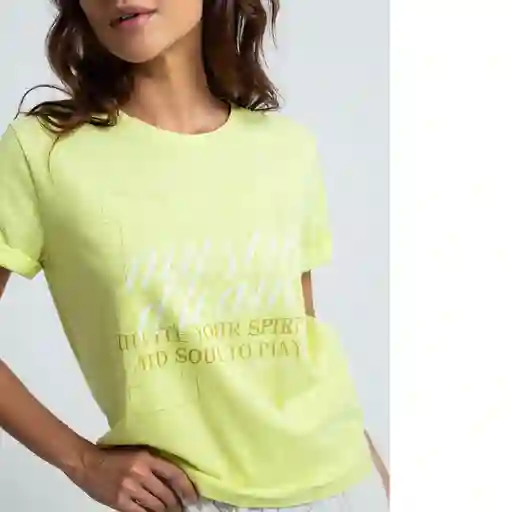 Camiseta Mujer Amarillo Risueno Claro Talla M 403F003 Naf Naf